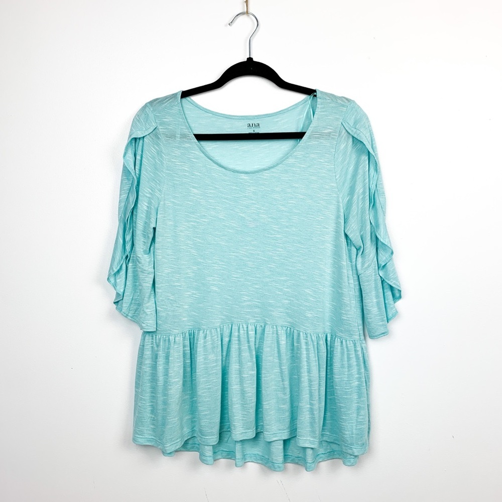 A.N.A. Open Sleeve Blue Ladies Blouse